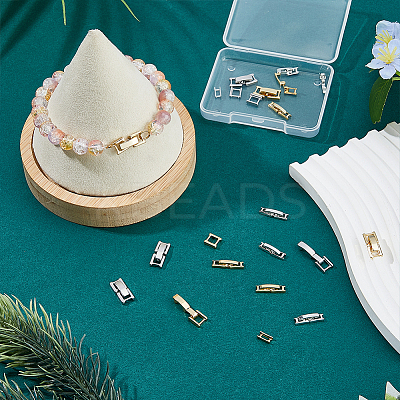 16Pcs 4 Styles Eco-Friendly Brass Watch Band Clasps KK-FH0007-10-1