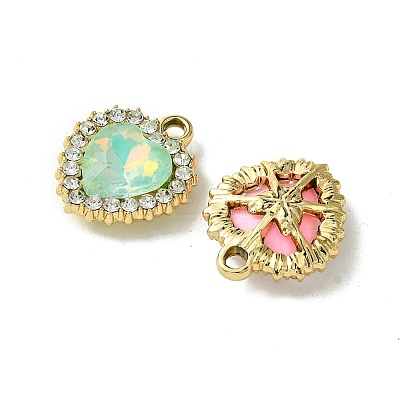 UV Plating Alloy with Mixed Color Glass Rhinestone Pendants FIND-B039-05G-1