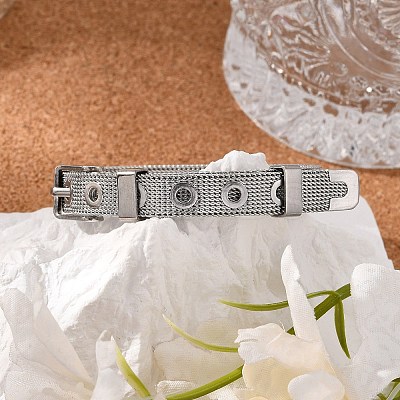 Tarnish Resistant Fashionable Unisex 304 Stainless Steel Watch Band Wristband Bracelets LS-BJEW-F065B-01-1