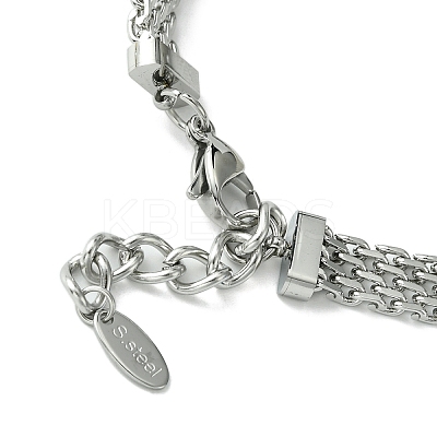 304 Stainless Steel with Cubic Zirconia Bracelet NJEW-Q322-06P-1