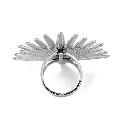 Tarnish Resistant 304 Stainless Steel Open Cuff Ring Components STAS-308-08P-1