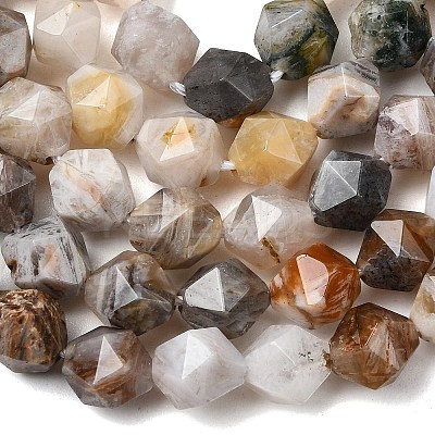 Natural Bamboo Leaf Agate Beads Strands G-Z119-A27-02-1