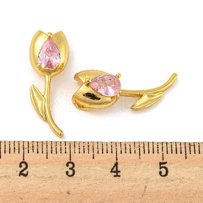 Real 18K Gold Plated Rack Plating Brass Micro Pave Cubic Zirconia Pendants KK-R153-13A-G-1