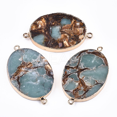 Assembled Bronzite and Aqua Terra Jasper Links connectors G-T111-06D-1
