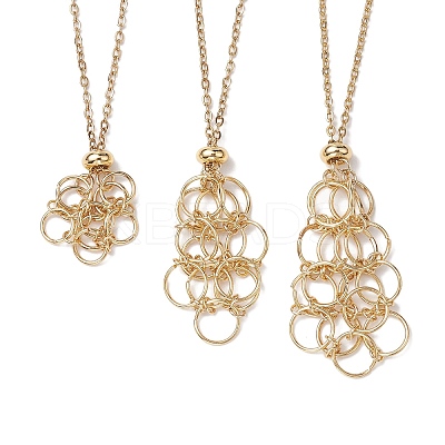 3Pcs 3 Styles 304 Stainless Steel Cable Chain Necklace Makings NJEW-JN04934-01-1