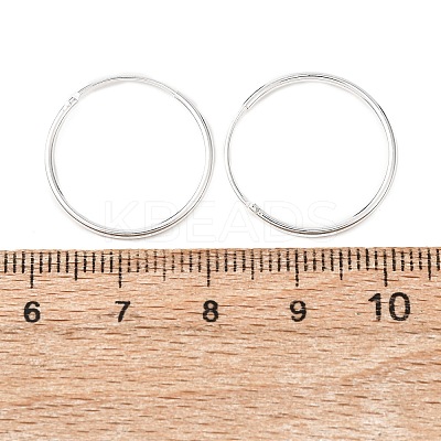925 Sterling Silver Huggie Hoop Earrings EJEW-C179-05B-S-1