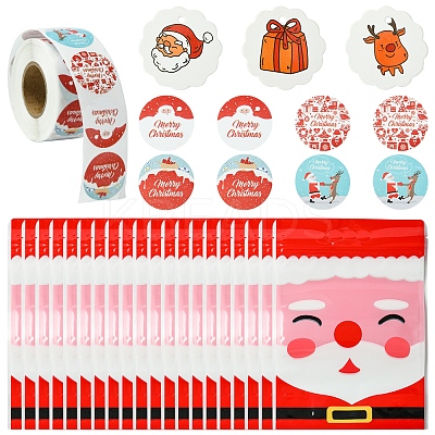 Christmas Theme Rectangle Plastic Zip Top Candy Storage Bags OPP-FS0001-11-1