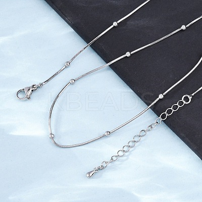 2.5MM Brass Ball Snake Chain Necklaces for Women Men KK-P302-03P-1