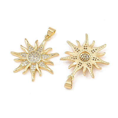 Brass Cubic Zirconia Pendants KK-L251-33G-1