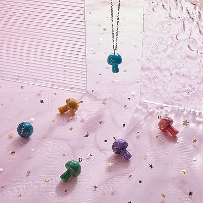 7Pcs 7 Colors Natural Quartz Pendants G-SZ0002-21-1