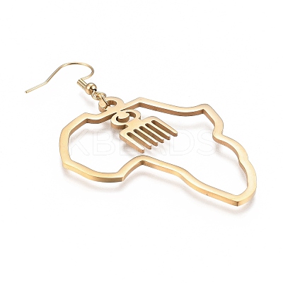PVD Vacuum Plating 201 Stainless Steel Dangle Earrings EJEW-O101-03G-1