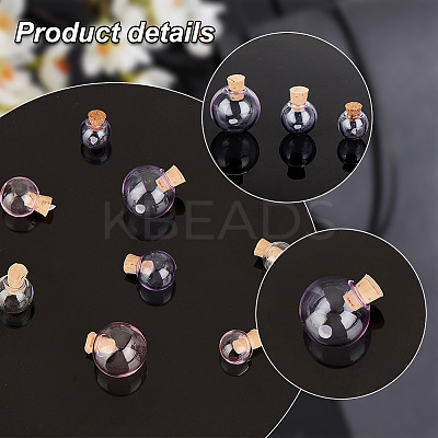 9 Sets 9 Style Transparent Glass Bottles Pendants Small DIY Bottles with Cork AJEW-PH0011-15-1