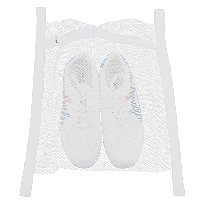 Polyester Mesh Shoe Cleaning Laundry Zipper Bags ABAG-WH0044-66B-1