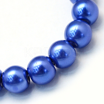 Baking Paint Pearlized Glass Pearl Round Bead Strands X-HY-Q003-12mm-28-1