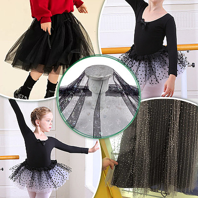 Heart Pattern Polyester Mesh Fabric DIY-WH0591-146C-1