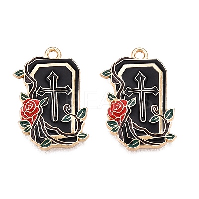 Halloween Theme Rack Plating Alloy Enamel Pendants ENAM-N056-393A-KCG-1