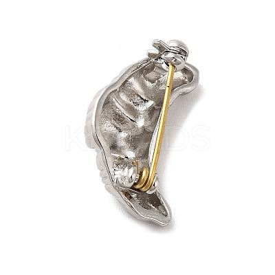 Alloy Croissant Brooch Pin JEWB-F019-01P-1