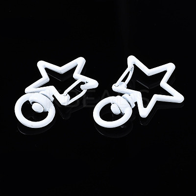 Spray Painted Eco-Friendly Alloy Swivel Snap Hooks Clasps PALLOY-T080-14M-NR-1
