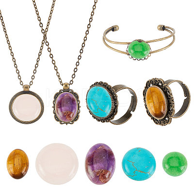 DIY Natural Mixed Stone Jewelry Set Making Kit DIY-SC0018-22-1