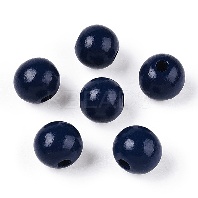 Ocean Themed Spray Painted Wood European Beads WOOD-CJC0018-02M-1