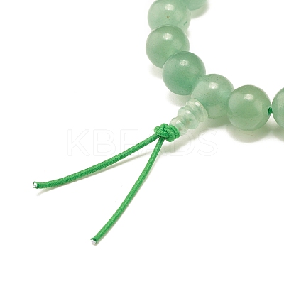 Natural Green Aventurine Round Beads Stretch Bracelet BJEW-JB07235-01-1