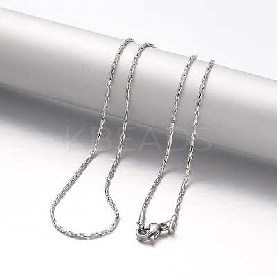 Tarnish Resistant 304 Stainless Steel Boston Link Chain Necklaces NJEW-L043-52P-1