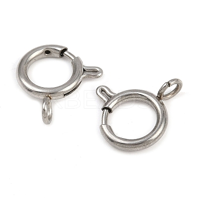 304 Stainless Steel Spring Ring Clasps STAS-B095-05F-P-1