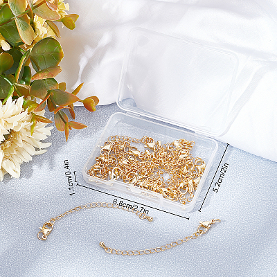 20 Sets Long-Lasting Plated Brass Chain Extender KK-BBC0001-06-1