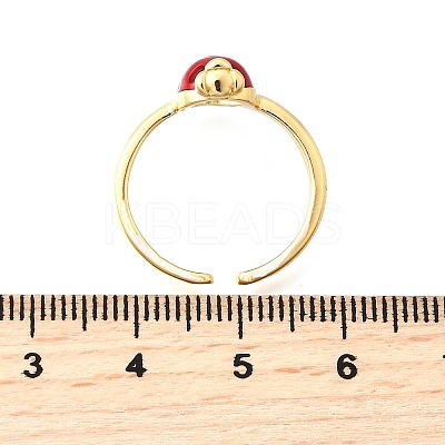 Brass Enamel Cuff Open Rings for Women RJEW-F184-13A-G-1