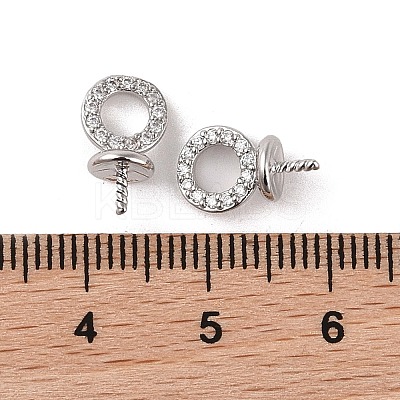 Brass with Cubic Zirconia Peg Bails KK-B087-13B-P-1