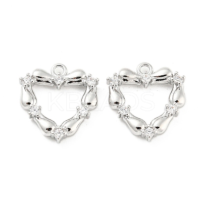 Brass Micro Pave Cubic Zirconia Pendants KK-E090-14P-1