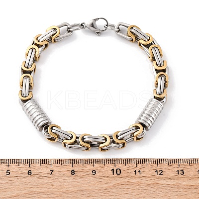 201 Stainless Steel Byzantine Chain Bracelets BJEW-B078-164GP-1