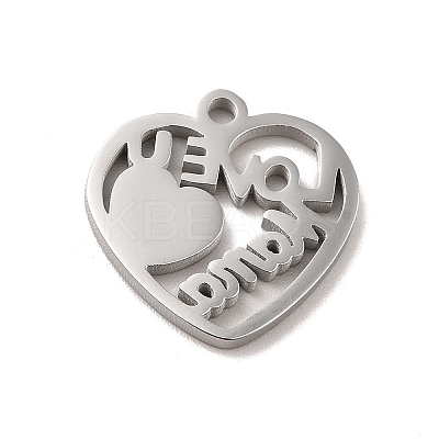 Non-Tarnish Mother's Day Theme 304 Stainless Steel Pendants LS-STAS-E171-03P-07-1