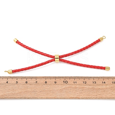 Adjustable Round Braided Microfiber Leather Cord Bracelet Making KK-CBAC260-01G-29-1