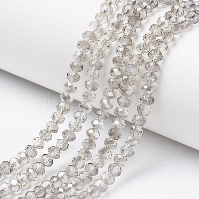 Electroplate Transparent Glass Beads Strands EGLA-A034-T8mm-E15-1