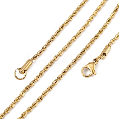 Trendy Men's 304 Stainless Steel Rope Chain Necklaces NJEW-M072-F-01-1