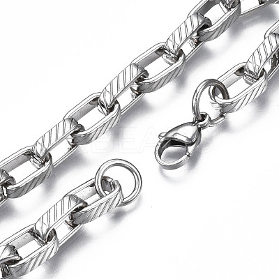 Non-Tarnish 201 Stainless Steel Chunky Cable Chain Bracelet for Men Women BJEW-S057-75-1