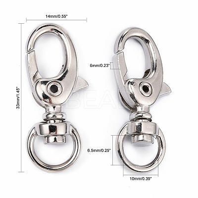 Iron Swivel Lobster Claw Clasps E546Y-1