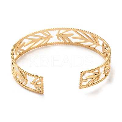 304 Stainless Steel Cuff Bangles for Women BJEW-K263-05G-11-1