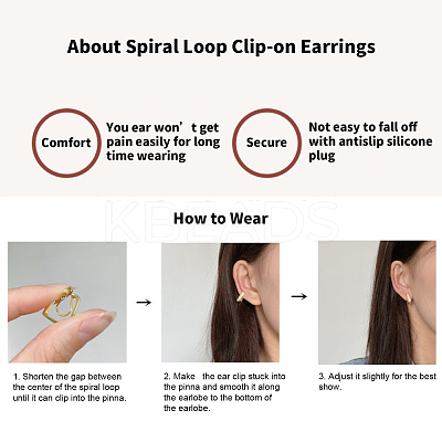 Brass Clip-on Earring Converters Findings KK-D060-02RG-1