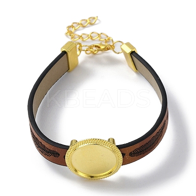 Alloy Flat Round Link Bracelet Settings fit for Cabochons FIND-M009-01G-1