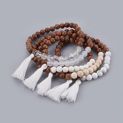 Natural Mixed Stone Beads Bracelets BJEW-JB03963-1