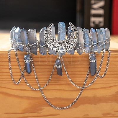 Moon & Chain Metal Hair Bands PW-WG63593-09-1