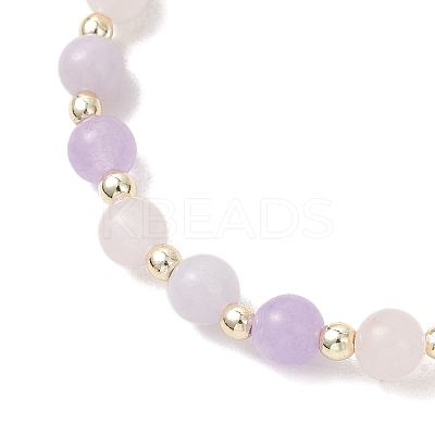 Natural Aquamarine & Rose Quartz & Amethyst Beaded Stretch Bracelets for Women BJEW-JB13357-1