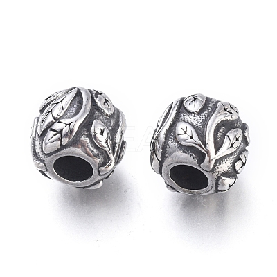 304 Stainless Steel European Beads STAS-F243-36AS-1