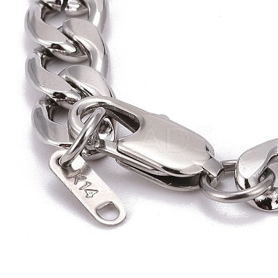 Tarnish Resistant 304 Stainless Steel Curb Chains Bracelets BJEW-JB06273-02-1