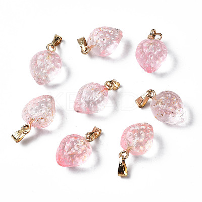 Two Tone Transparent Spray Painted Glass Pendants X-GLAA-N035-014-G02-1