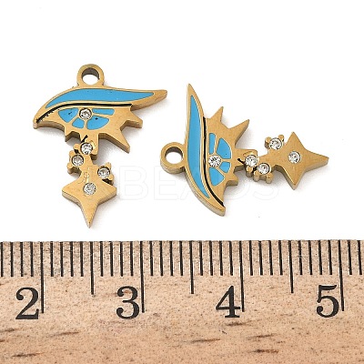 304 Stainless Steel Enamel Pendants STAS-D208-04G-1