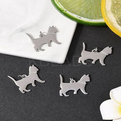 4Pcs 304 Stainless Steel Pendants STAS-FS0002-01B-1
