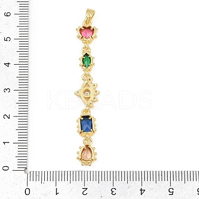 Brass Micro Pave Cubic Zirconia Big Pendants KK-K418-03C-G-1